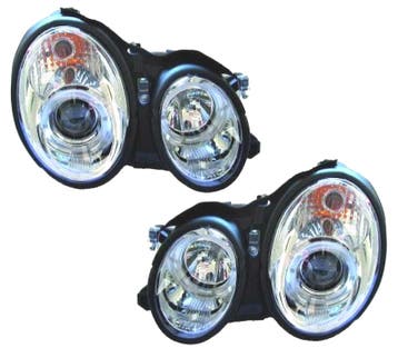 Phares Pour Mercedes Classe E W210 95-99 Angel Eyes Fond Chr, Verzenden