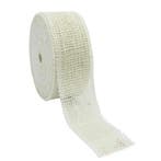 Jute band Gebleekt met geweven rand 5 cm rol 20 meter, Nieuw