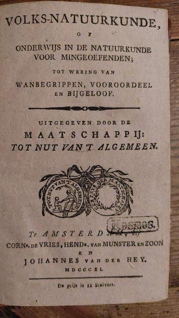 Maatschappij tot Nut van t Algemeen - Volks-natuurkunde, of