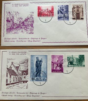 België 1954 - ZELDZAME FDCs : Begijnhof Brugge, Rotary e.a.