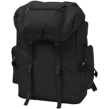vidaXL Rugzak legerstijl 65 L zwart, Verzenden