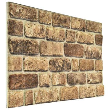 vidaXL Wandpanelen 10 st 100 x 50 cm Donker Zand EPS-schuim, Verzenden