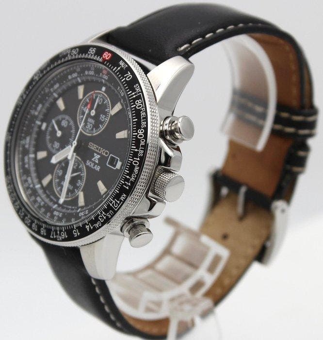 Seiko - PROSPEX SKY PROFESSIONAL Solar Chronograph - Zonder, Handtassen en Accessoires, Horloges | Antiek