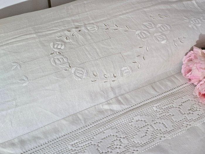 Laken (2) - 265 cm - 260 cm - Antieke decoraties, Antiquités & Art, Tapis & Textile