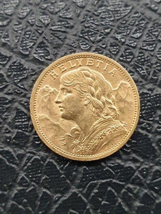 Zwitserland. 20 Francs 1907, Timbres & Monnaies, Monnaies | Europe | Monnaies non-euro