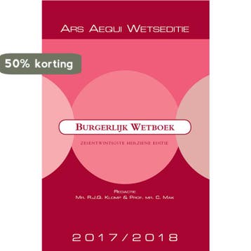 Burgerlijk Wetboek 2017/2018 / Ars Aequi Wetseditie, Verzenden, Gelezen