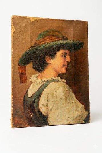 Josef Kinzel (1852-1925), Toegeschreven aan - Frau mit Hut -
