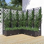 vidaXL Plantenbak met latwerk 120x120x121,5 cm polypropeen, Verzenden, Nieuw