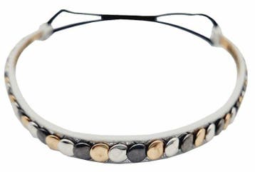 Haarband Sierband 1cm - Studs - Grijs Koper Zilver, Nieuw
