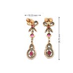Oorbellen - 18 karaat Geel goud - 2.56ct. tw. Robijn -, Nieuw