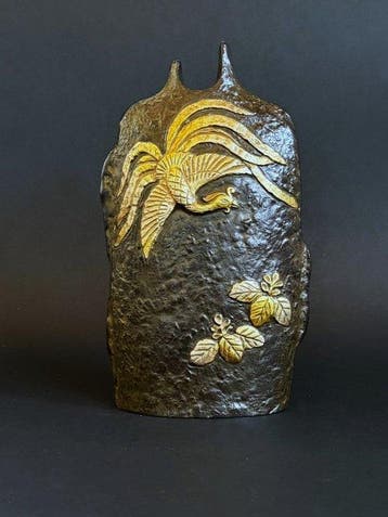 Hozan Yamamoto - Vaas - Koper - Bronzen vaas met