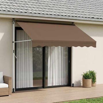 vidaXL Handmatig uitschuifbare luifel Taupe 300 cm, Verzenden, Nieuw