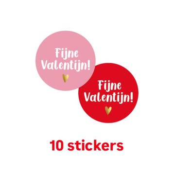 10 sticker Fijne valentijn roze - rood - Liefde - valentijn, Verzenden, Nieuw, Sticker