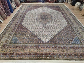 Bidjar - Tapis - 4 m - 3 m - Herati Motive Crème pure !, Maison & Meubles