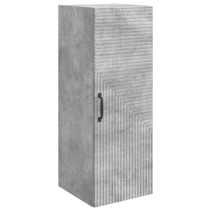 vidaXL Wandkast Betongrijs 33 x 34,5 x 90 cm Bewerkt hout, Huis en Inrichting, Kasten | Overige, Nieuw, Verzenden