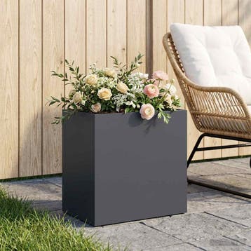 vidaXL Plantenbak Antraciet 50 x 30 x 50 cm Koudgewalst, Tuin en Terras, Verzenden, Nieuw