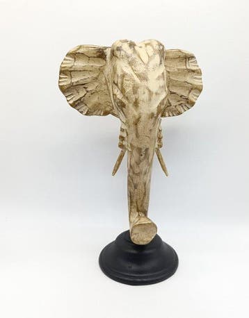sculptuur, Testa di elefante - 31 cm - Hars