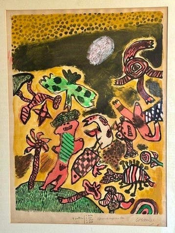 Corneille (1922-2010) - Epreuve Aquarellee, uniek