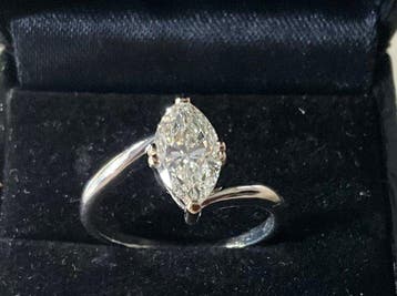 Ring - 18 karaat Witgoud - 1.51ct. tw. Diamant (Natuurlijk)