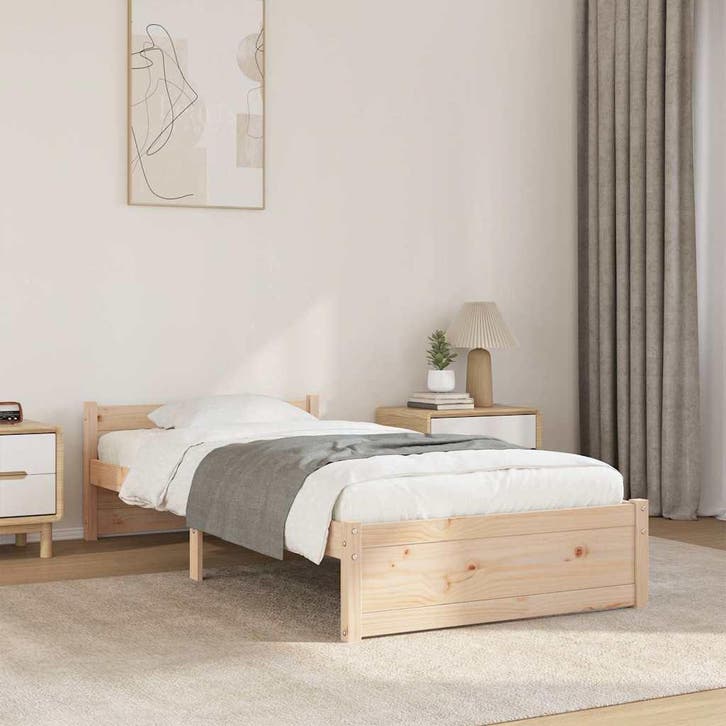 vidaXL Bedframe massief hout 90x190 cm, Huis en Inrichting, Slaapkamer | Bedden, Nieuw, Verzenden