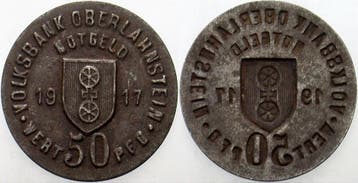 50 Pfennig ohne Jahr Volksbank Oberlahnstein, Verzenden