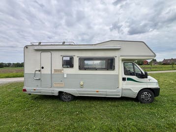 Vintage Mobilehome Fiat Ducato 2.5td Rivera 139.000km 8 pers, Chemisch toilet, Standaard zit, Alkoof, Ringverwarming