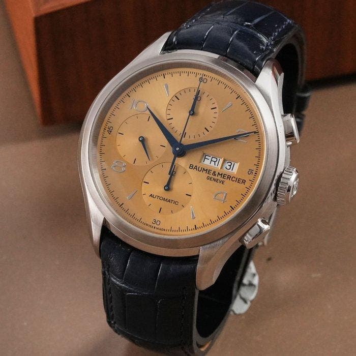 Baume & Mercier - Clifton Chronograph Champagne Dial -, Handtassen en Accessoires, Horloges | Heren