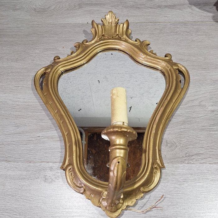 Wandspiegel (2) - Hout, Glas - Barokke stijl / Lodewijk XV, Antiquités & Art, Curiosités & Brocante