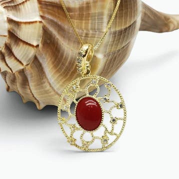Koraal - Argento 925 - Ketting met hanger - Italiaans, Verzamelen