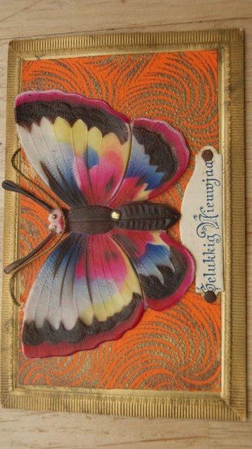 Papillons, Fantaisie - Fait à la main, Relief, photomontage,