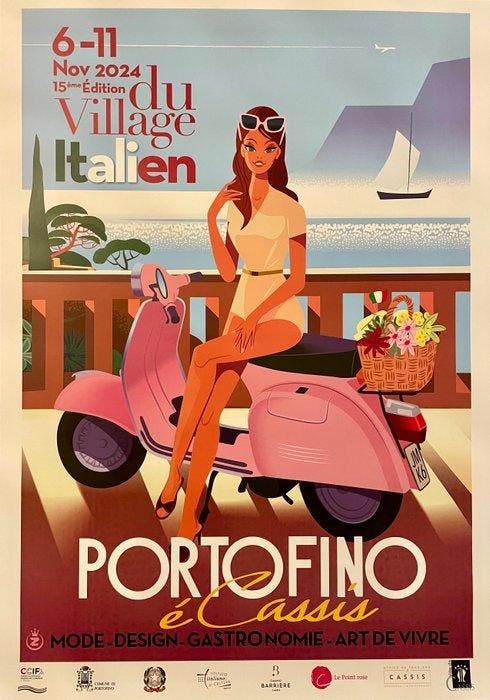 Monsieur Z - Portofino 2009 à 2025 - (x17!) Viva La Vespa -, Antiek en Kunst, Kunst | Tekeningen en Fotografie