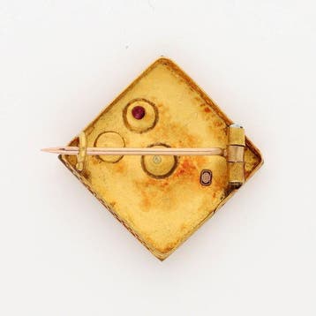 Broche - 18 carats Or jaune - Perle