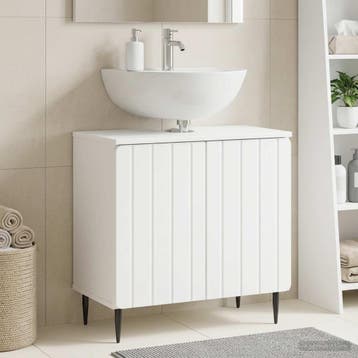 vidaXL Wastafel kabinet voor de badkamer ZWOLLE Wit, Verzenden, Nieuw