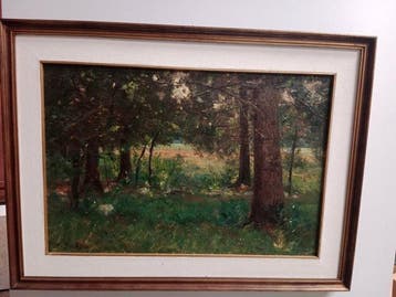 Peter Paul Müller (1853–1930) - Grande Paesaggio Boschivo, Antiek en Kunst