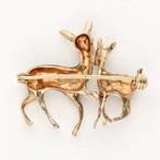 Broche - 18 karaat Geel goud - Emaille