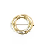 Tricolor gouden fantasiebroche, Handtassen en Accessoires, Broches, Ophalen of Verzenden, Gebruikt, Overige kleuren, Goud