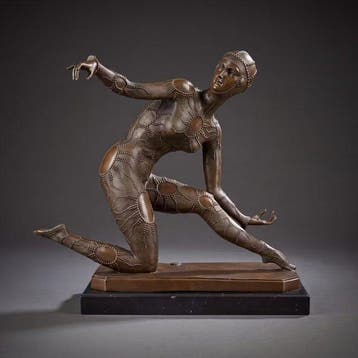Beeld, Naar: Demetre Chiparus. “Starfish Dancer” 41 cm /, Antiquités & Art