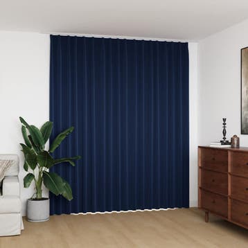 vidaXL Gordijn verduisterend met haken 290x245 cm blauw, Verzenden, Nieuw