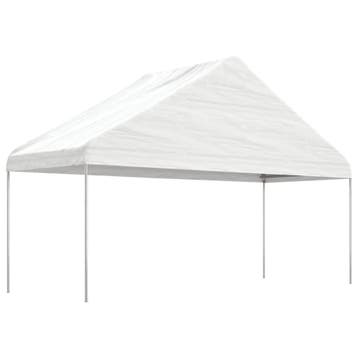 vidaXL Prieel met dak 5,88x2,23x3,75 m polyetheen wit, Verzenden, Nieuw