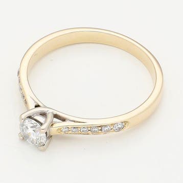 Bague - 14 carats Or jaune Diamant (Naturelle), Nieuw