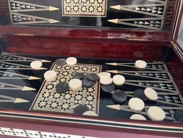 Prachtig handgemaakt Tavla Backgammon/Dammen Midden Oosten -