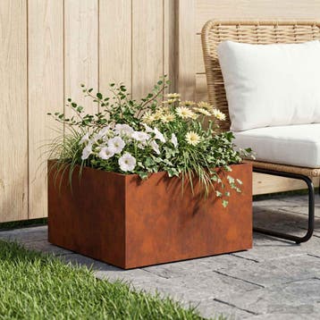 vidaXL Plantenbak Roestkleurig 40 x 40 x 30 cm weervast, Tuin en Terras, Bloempotten, Verzenden, Nieuw