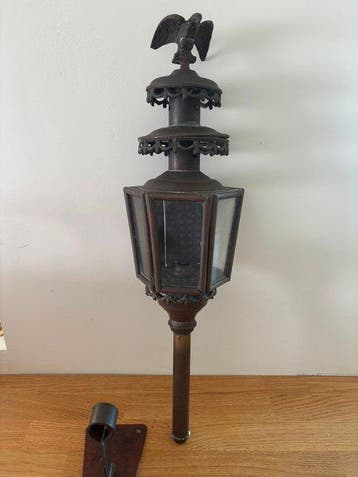 Lamp - Messing, Glas, Metaal