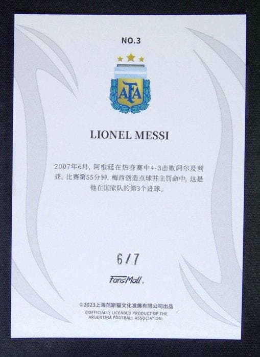 Fansmall Argentina Lionel Messi Serialized card, Foil, GOAT, Verzamelen, Stickers