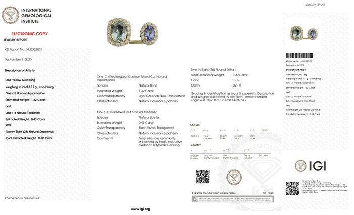 Ring - 14 karaat Geel goud - 2.14ct. tw. Gemengde edelstenen, Bijoux, Sacs & Beauté, Bagues