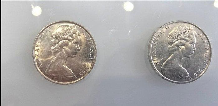 Australie. Elizabeth II. 50 Cents 1966 (Lot of 2 coins), Timbres & Monnaies, Monnaies | Europe | Monnaies non-euro
