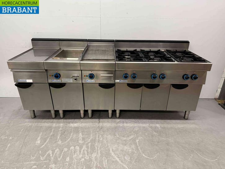 RVS Modular baklijn bestaande uit Blind unit, Bain Marie,, Articles professionnels, Horeca | Équipement de cuisine, Enlèvement ou Envoi