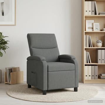 vidaXL Recliner Donkergrijs Stof, Huis en Inrichting, Fauteuils, Verzenden, Nieuw