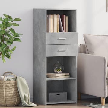 vidaXL Hoge kast 45x42,5x124 cm bewerkt hout betongrijs, Huis en Inrichting, Verzenden, Nieuw