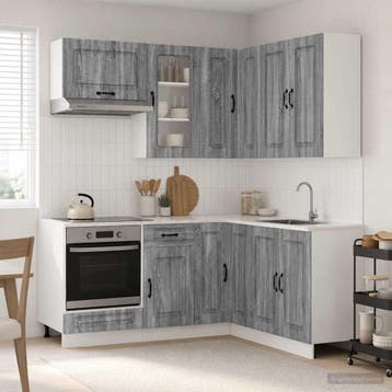 vidaXL Keukenblok KALMAR 8 st Grijs Sonoma Bewerkt hout, Verzenden, Nieuw